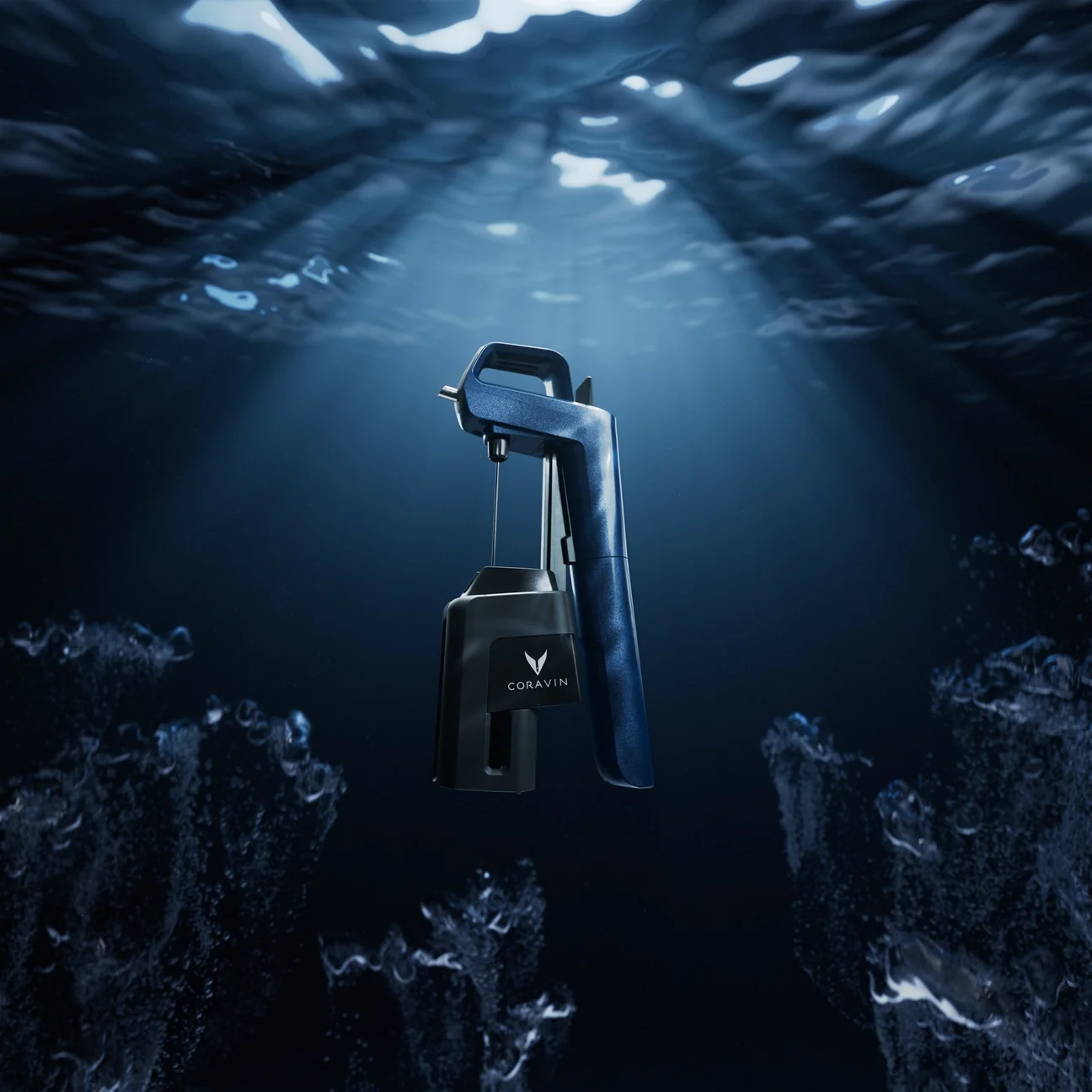 Il Coravin Timeless Six+ Ocean Blue sott'acqua